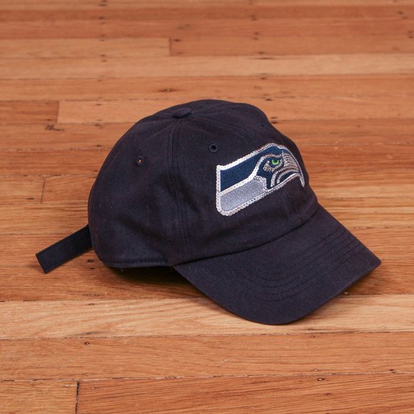 Seattle Seahawks 47 Brand Dark Blue Women's Hat with Embroidered Sequin Logo - Picture 4 of 9